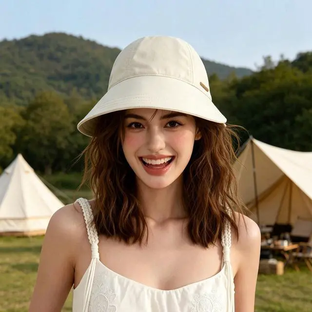 Alt view image 2 of 7 - Women Sun Hat Wide Brim Hat Ponytail Baseball Cap Foldable Packable for Summer Beach Golf Hiking Fishing Beige