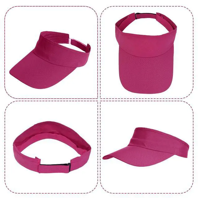 Alt view image 4 of 7 - Sports Sun Visor Hats Adjustable Cooling Athletic Visors Hat Baseball Cap for Women Men Golf Tennis Cycling Running (US, Alpha, One Size, Hot Pink)