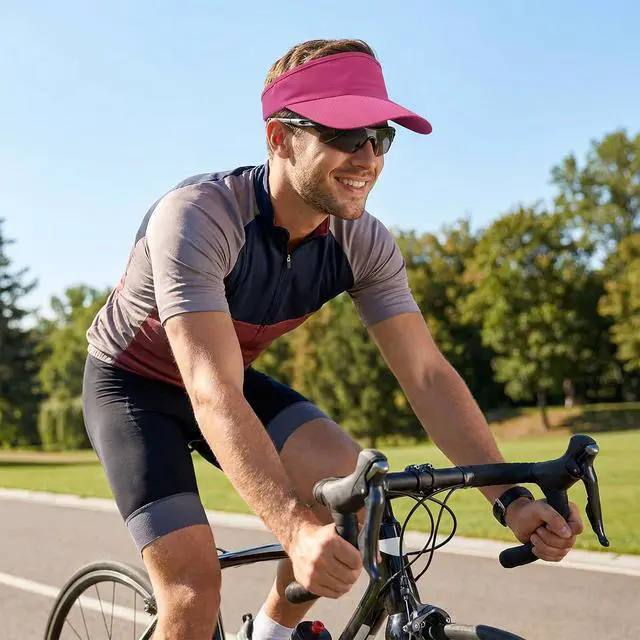 Alt view image 7 of 7 - Sports Sun Visor Hats Adjustable Cooling Athletic Visors Hat Baseball Cap for Women Men Golf Tennis Cycling Running (US, Alpha, One Size, Hot Pink)