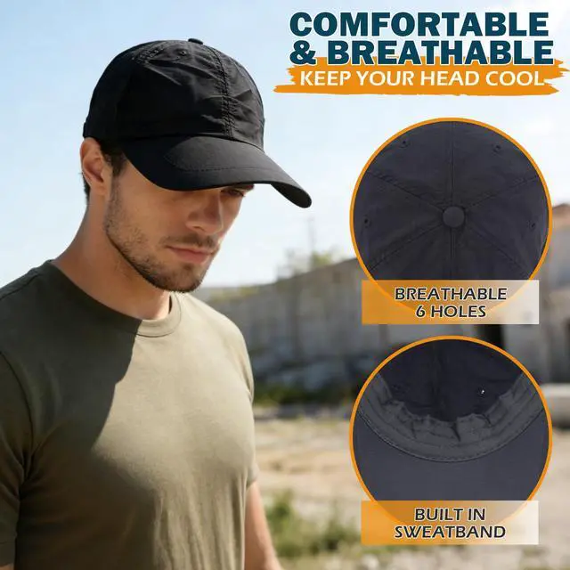 Alt view image 3 of 7 - Baseball Sun Cap with Neck Flap, UPF 50+ Waterproof Sun Hat for Men Women | Adjustable Fit, Breathable Vent Holes, Packable & Lightweight Design for Beach Golf Hiking Fishing Running