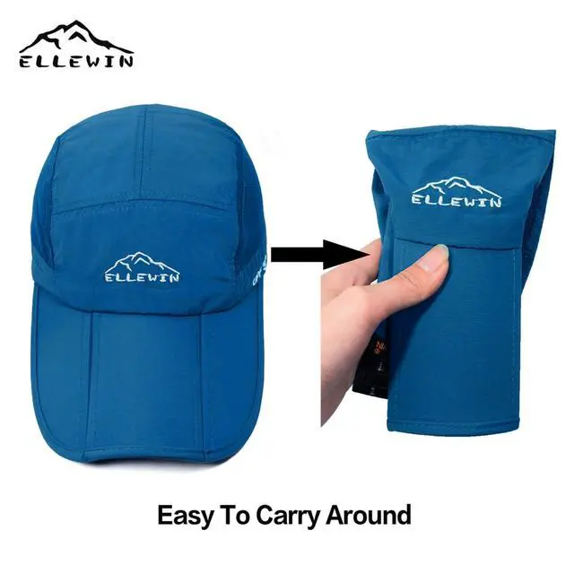Alt view image 2 of 7 - Unisex Baseball Cap UPF 50 Unstructured Hat with Foldable Long Large Bill