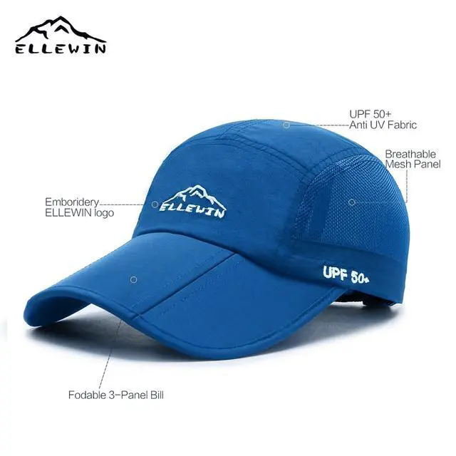 Alt view image 3 of 7 - Unisex Baseball Cap UPF 50 Unstructured Hat with Foldable Long Large Bill