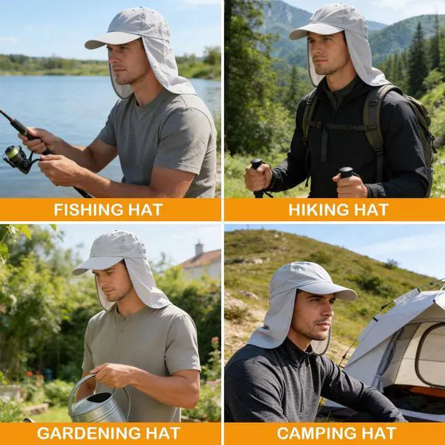 Alt view image 6 of 7 - Baseball Sun Cap with Neck Flap, UPF 50+ Waterproof Sun Hat for Men Women | Adjustable Fit, Breathable Vent Holes, Packable & Lightweight Design for Beach Golf Hiking Fishing Running