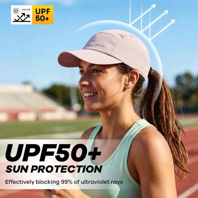 Alt view image 2 of 6 - Lightweight Running Hat for Women Sports Baseball Cap Unstructured | Quick-Dry Foldable Sports Hat with Sweatband, UPF50+ Sun Protection, Adjustable Breathable Cap for Golf Tennis Workout Daily