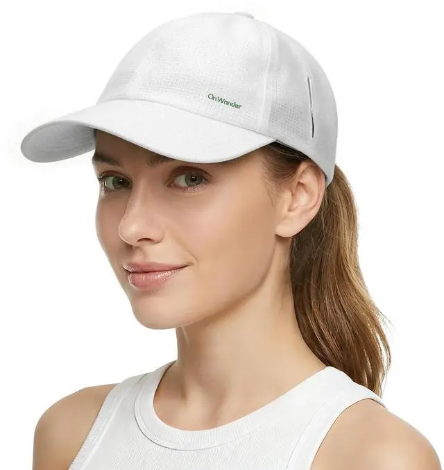 Main image of Lightweight Golf Hat for Women Men, UPF 80+ Sun Protection Cap, Breathable Quick-Dry Baseball Cap for Running Sport White