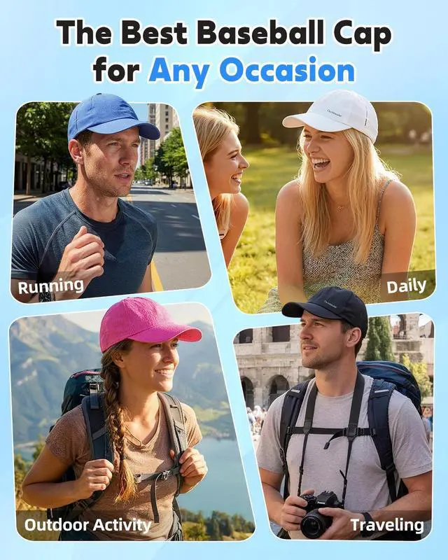 Alt view image 6 of 7 - Lightweight Golf Hat for Women Men, UPF 80+ Sun Protection Cap, Breathable Quick-Dry Baseball Cap for Running Sport White