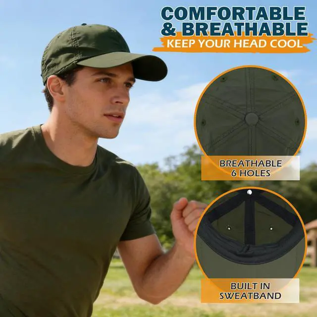 Alt view image 3 of 7 - Baseball Sun Cap with Neck Flap, UPF 50+ Waterproof Sun Hat for Men Women | Adjustable Fit, Breathable Vent Holes, Packable & Lightweight Design for Beach Golf Hiking Fishing Running