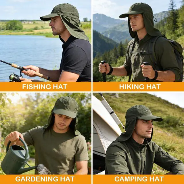 Alt view image 6 of 7 - Baseball Sun Cap with Neck Flap, UPF 50+ Waterproof Sun Hat for Men Women | Adjustable Fit, Breathable Vent Holes, Packable & Lightweight Design for Beach Golf Hiking Fishing Running