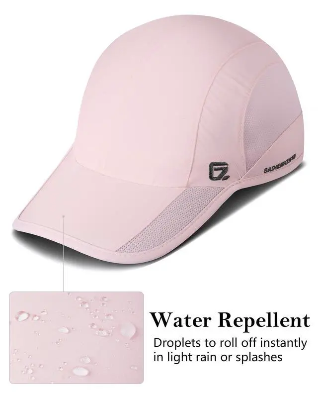 Alt view image 5 of 7 - Quick Drying Running Hat Summer Cooling Baseball Cap UPF50+ Sports Sun Caps Breathable Mesh Lightweigh Dad Hats Unstructured for Golf Workout Hiking Gym Travel Camp Pink S/M 6 7/8-7 1/4
