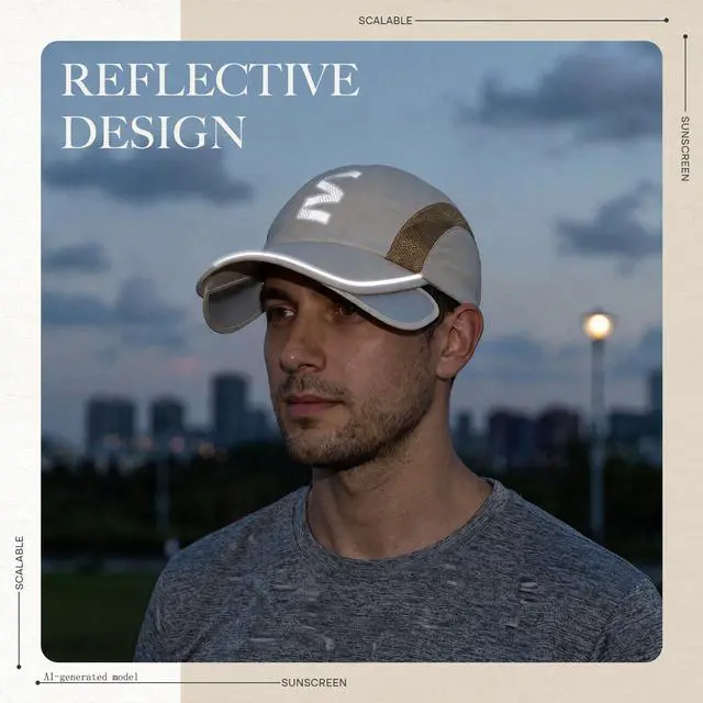 Alt view image 5 of 6 - Retractable Brim Baseball Cap Sport Sun Visor Hat for Men Women | Adjustable Wide Brim Cap Mesh Breathable UV Protection Hat for Running Tennis Golf Beach, Black