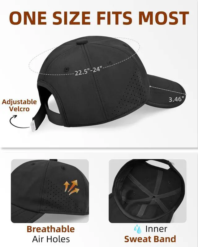 Alt view image 3 of 6 - Unisex Baseball Cap Vintage UPF 50+ Unstructured Men Women Dad Hat | UV Protection, Unstructured Hat,Lightweight & Foldable,Breathable Laser Cut Mesh,Adjustable Velcro, Unisex Outdoor Caps