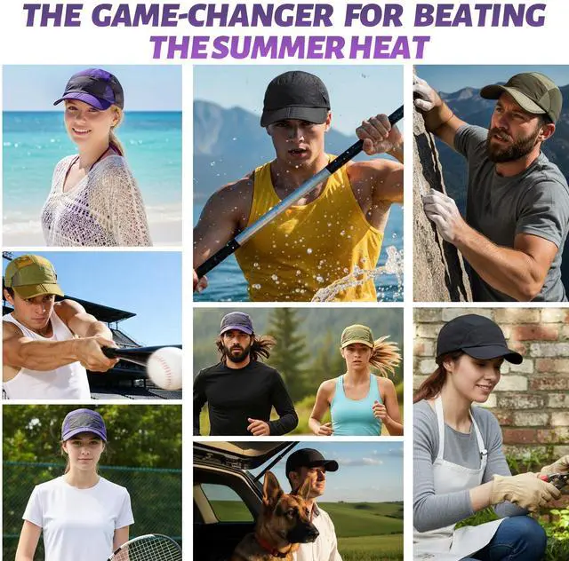 Alt view image 7 of 7 - Foldable Outdoor Sports Baseball Cap for Fishing Hiking, Black | Unisex Lightweight Breathable Quick Dry UPF 50+ Sun Hat, Water Resistant Outdoor Portable Brim Hats for Women Men
