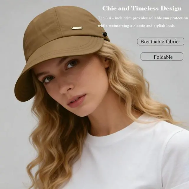 Alt view image 4 of 7 - Sun hat for Women UPF 50 Hats for Men Ponytail Sun Hats for Women uv Protection Packable Adjustable Cap Coffee