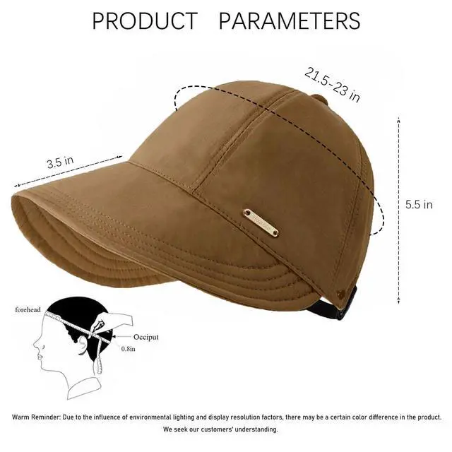 Alt view image 6 of 7 - Sun hat for Women UPF 50 Hats for Men Ponytail Sun Hats for Women uv Protection Packable Adjustable Cap Coffee