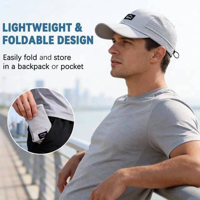 Alt view image 3 of 6 - Foldable Unstructured Baseball Cap UPF 50+ Water Resistant Sun Hat | Lightweight Portable Outdoor Cap for Men Women Hiking Fishing Travel
