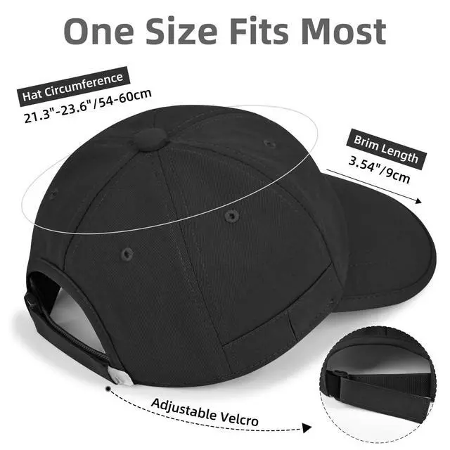 Alt view image 6 of 6 - Classic Unstructured Baseball Cap Soft-Brim Foldable Adjustable Hat | Vintage Plain Dad Hat Breathable Packable for Men Women Hiking Fishing Golf