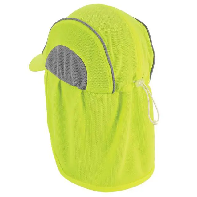 Alt view image 2 of 7 - Chill Its 6650 Baseball Cap, Hat with Neck Shade, Sweat Wicking, High Visibility ,UPF 50+ protection, Lime