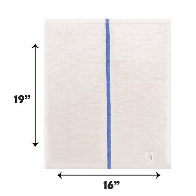 Alt view image 2 of 6 - Bar Mop Towels - 12 Pack (16"x19") - 100% Cotton High Absorbency Kitchen Towels Reusable Dish Cloths, Quick-Dry Rags with Blue Stripe Ideal for Restaurants, Cooks, Bartenders & Homes