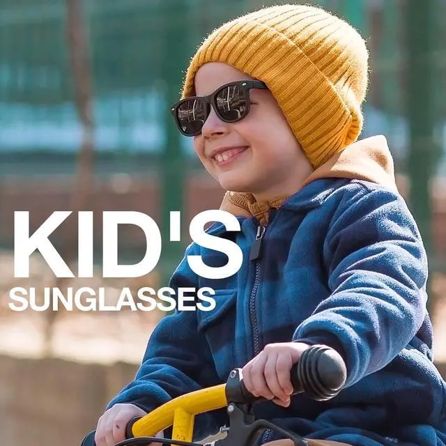 Alt view image 2 of 6 - Kids Sunglasses Boys&girls with Strap Polarized Rubber Flexible Shades for Toddler and Children Age 3-10 RBK004-2 Black
