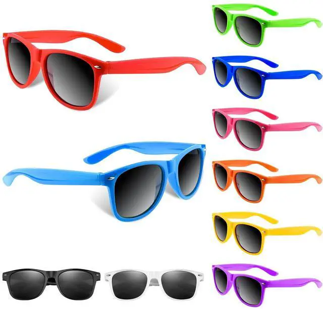 Main image of 10/20/40 Pack Kids Sunglasses Bulk Retro Party Favors for Wedding Beach Summer Pool Party Supplies Goodie Stuffers (10, Mixed Color A)