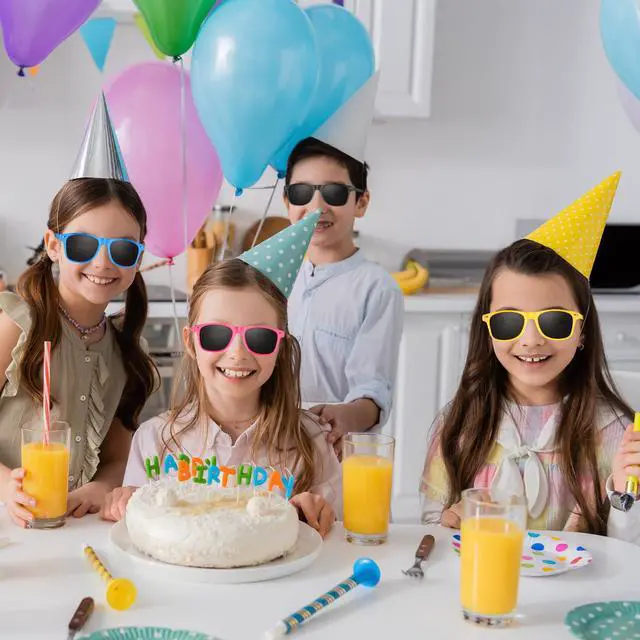 Alt view image 7 of 7 - 10/20/40 Pack Kids Sunglasses Bulk Retro Party Favors for Wedding Beach Summer Pool Party Supplies Goodie Stuffers (10, Mixed Color A)