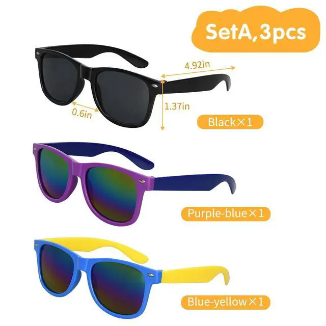 Alt view image 6 of 6 - 3/6/12/24pcs Kids Sunglasses Set, for Outdoor(Set A, 3pcs)