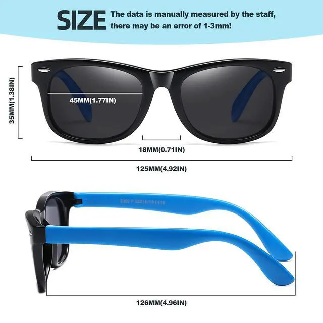 Alt view image 5 of 7 - Kids Polarized Sunglasses for girls boys 3 Pack, Flexible TPEE Rubber Frame for Children Age 3-8.