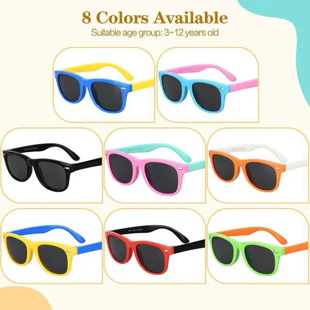 Alt view image 2 of 7 - Kids Polarized Sunglasses, Toddler Sunglasses UV Protection Flexible Rubber Glasses Shades(2pcs, Black)