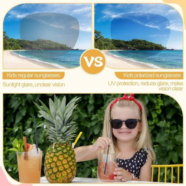 Alt view image 3 of 7 - Kids Polarized Sunglasses, Toddler Sunglasses UV Protection Flexible Rubber Glasses Shades(2pcs, Black)