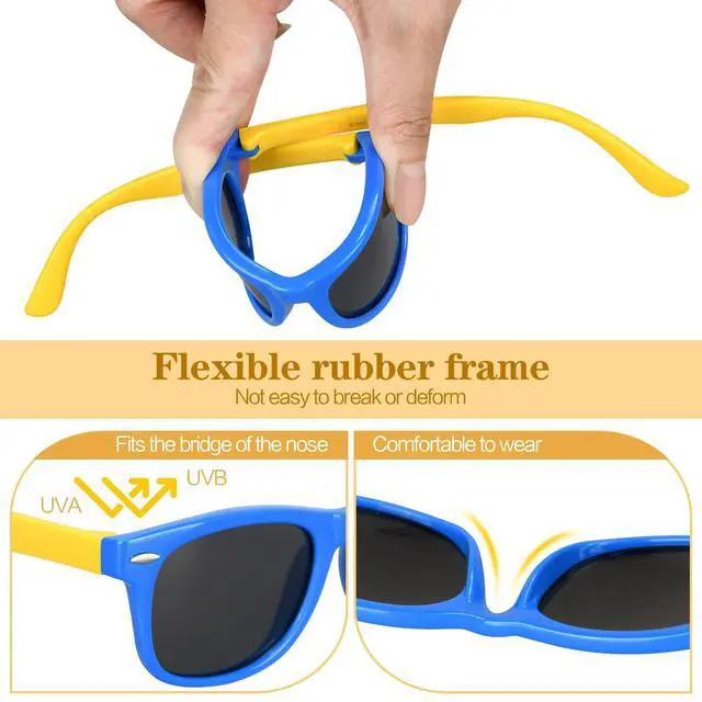 Alt view image 6 of 7 - Kids Polarized Sunglasses, Toddler Sunglasses UV Protection Flexible Rubber Glasses Shades(2pcs, Black)