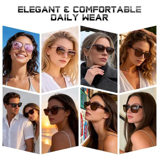 Alt view image 3 of 7 - Sunglasses Womens Polarized Sunglasses for Women Men UV Protection | Trendy Designer Sunglasses Cute Shades Daily Wear, Outdoor, Driving, and Beach Essentials
