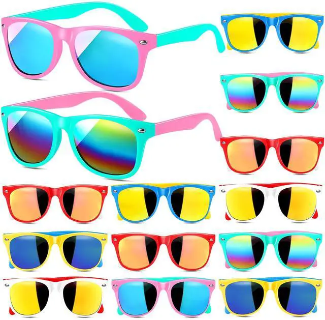 Main image of Kids Sunglasses Bulk Party Favors, 12Pack Valentines Day Gifts UV 400 Protection Neon Sunglasses for Boys and Girls, Party Favor, Birthday Classroom Goodie Bags Party Supplies.