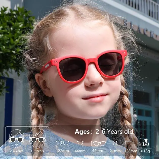 Alt view image 2 of 6 - Kids Toddler Sunglasses Age 2-4/3-5 Boys Girls Polarized UV Protection Sun Glasses for Age 2-8