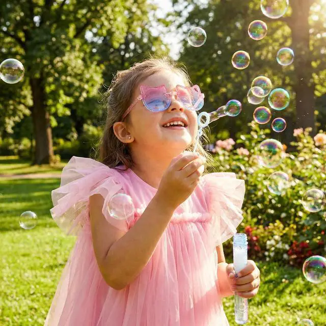 Alt view image 2 of 7 - 3 Pairs Girls Sunglasses Kids Cute Pink Sun Glasses for Aged 3-12 UV400 Protection Outdoor Beach Eyewear