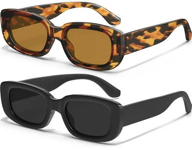 Main image of Retro Rectangle Kids Sunglasses 90s Vintage Fashion Narrow Square Frame Glasses Shades for Girls Boys UV Protection