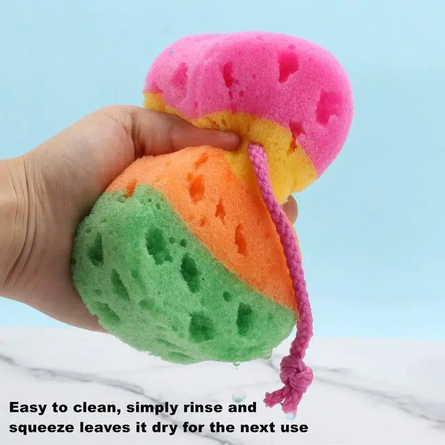Alt view image 5 of 7 - 3 Pieces Exfoliating Bath Sponge Body Sponges Shower Loofah Soft Bathing Pouf Foam Lufa Body Scrubber