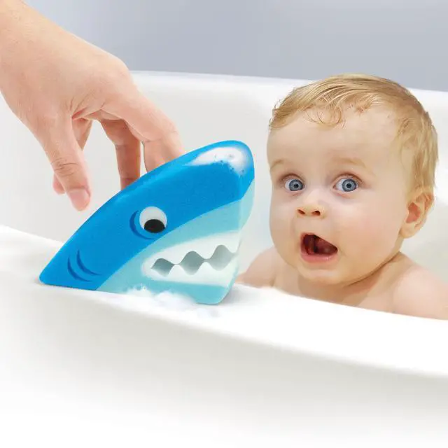 Alt view image 4 of 6 - Genuine Fred Bath Biters, Children's Bath Sponge, Shark - Large & Absorbent - Gentle on Skin - Adds Fun to Bathtime or Water Table - Great Gift for Kids & Toddlers