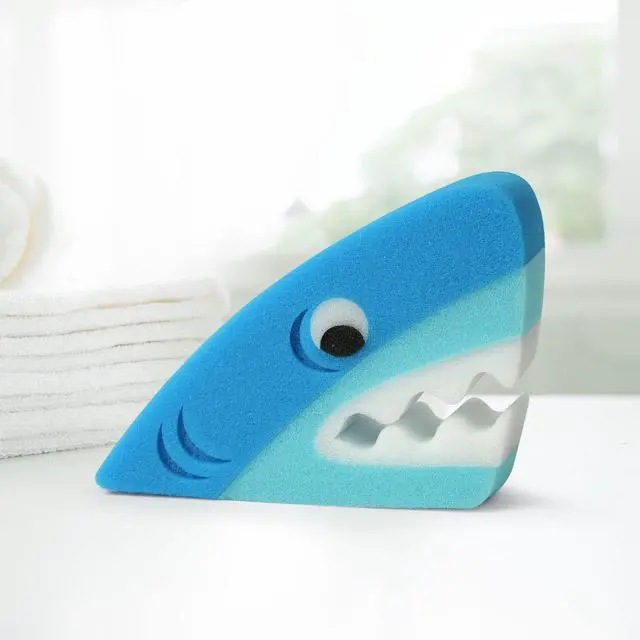 Alt view image 5 of 6 - Genuine Fred Bath Biters, Children's Bath Sponge, Shark - Large & Absorbent - Gentle on Skin - Adds Fun to Bathtime or Water Table - Great Gift for Kids & Toddlers