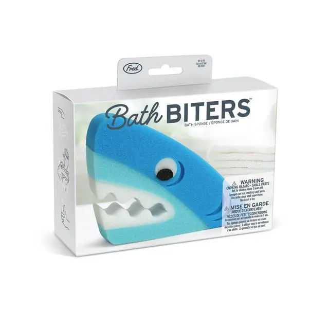Alt view image 6 of 6 - Genuine Fred Bath Biters, Children's Bath Sponge, Shark - Large & Absorbent - Gentle on Skin - Adds Fun to Bathtime or Water Table - Great Gift for Kids & Toddlers