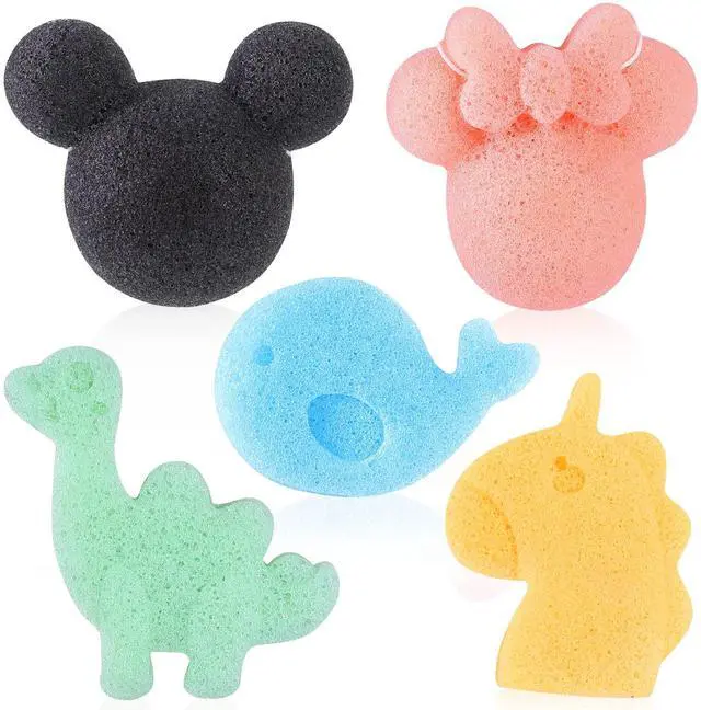 Main image of 5 Pcs Konjac Baby Bath Sponge for Bathing, Classic Shapes Natural Bath Sponges for Infants, Toddler, Newborns, Natural and Safe Plant-Based Konjac Baby Bath Accessories, 5PCS (Set-1)