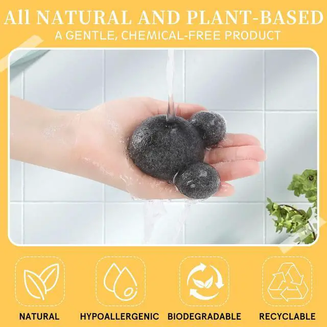 Alt view image 3 of 7 - 5 Pcs Konjac Baby Bath Sponge for Bathing, Classic Shapes Natural Bath Sponges for Infants, Toddler, Newborns, Natural and Safe Plant-Based Konjac Baby Bath Accessories, 5PCS (Set-1)
