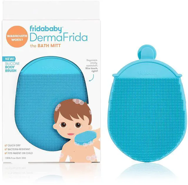 Main image of Baby DermaFrida The Bath Mitt, Toddler Body Bath Brush, Silicone | Quick-Dry Silicone Washcloth Replacement, Fits Parent or Child for Early Development