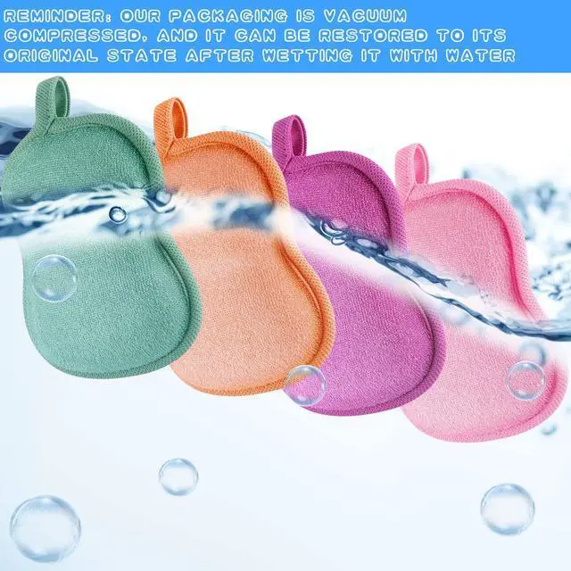 Alt view image 7 of 7 - 4 Pcs Baby Bath Sponge Toddler Bath Sponge,Red, Purple, Green, Orange | Soft Comfy Absorbent Loofah for Kids Babies Boy Girl