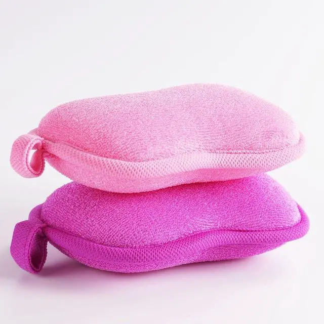 Alt view image 3 of 6 - Baby Bath Sponge - Ultra Soft Baby Sponge for Bathing - Kids Bath Sponges for Infants, Toddler Bath Time, 2 Count (1 Pack) - Pink Violet