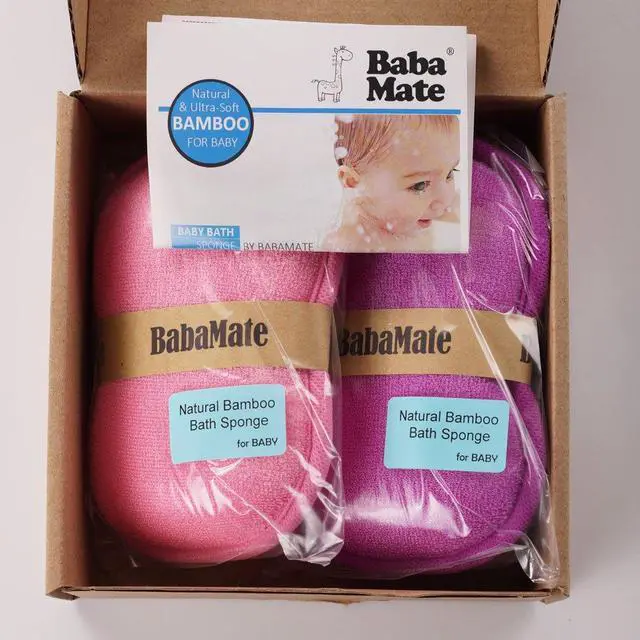 Alt view image 6 of 6 - Baby Bath Sponge - Ultra Soft Baby Sponge for Bathing - Kids Bath Sponges for Infants, Toddler Bath Time, 2 Count (1 Pack) - Pink Violet