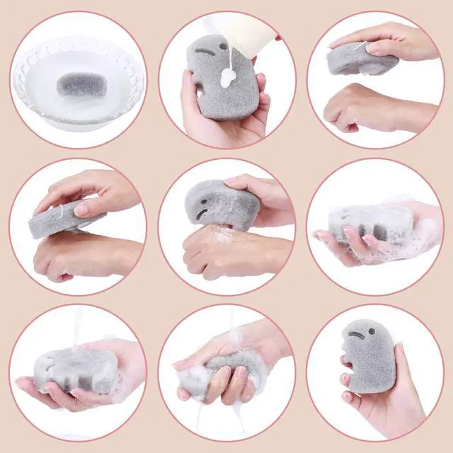 Alt view image 6 of 7 - 5 Pcs Konjac Baby Sponge for Bathing, Kids Bath Sponges for Infants, Toddler Bath Time, Cute Shapes and Safe Plant-Based Konjac Baby Bath Accessories, 5pcs