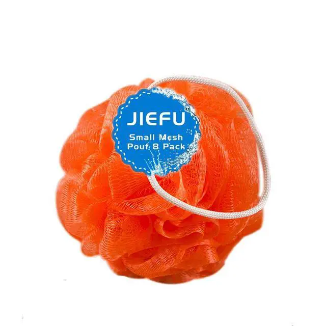 Alt view image 4 of 4 - Bath Sponges, Small Size Colorful Shower Sponges Exfoliating Mesh Pouf Bath Ball Body Scrubber for Travel Pack of 8