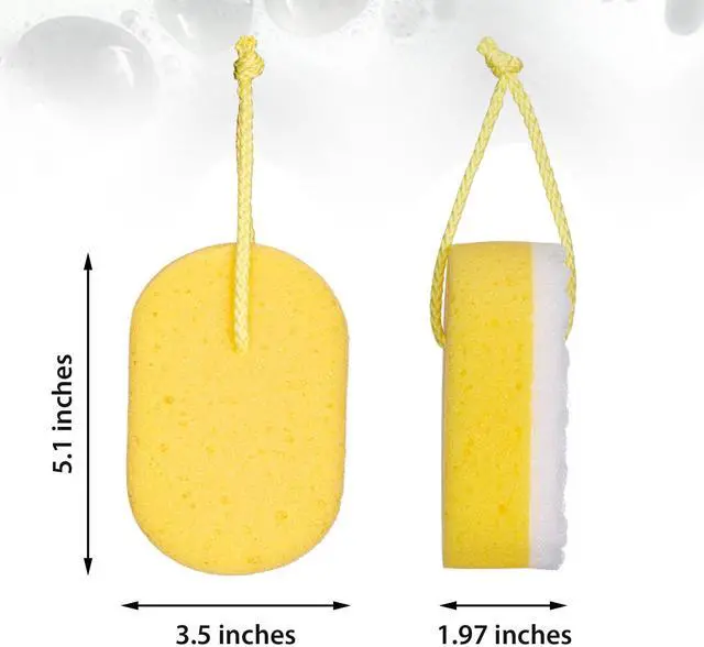 Alt view image 2 of 6 - 5 Pieces Soft Bath Sponge Shower Natural Gentle Soothing Body Fiber Exfoliating Shower Sponge Wash Bouquet for Women Men, Random Color(Cute Color)