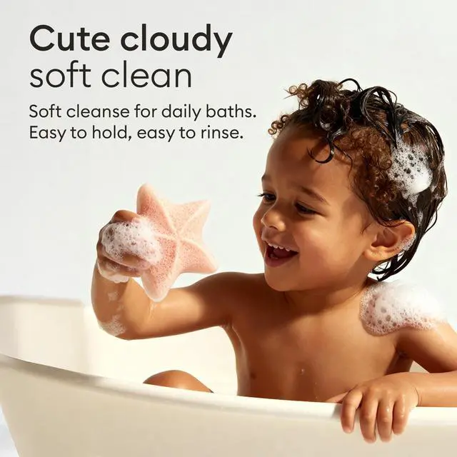 Alt view image 2 of 7 - Organic Konjac Baby Bath Sponges 3-Pack, Plant-Based Ocean Shapes | Safe natural sponges for newborns, infants and toddlers, plant-based baby bathing, certified organic