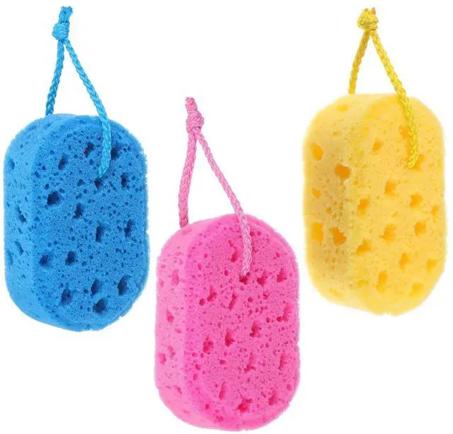 Main image of 3PCS Sponge Loofah Body Scrubber, Exfoliating Bath Sponge, Shower Pouf Cleaning Loofahs Sponges for Bodys, Reusable Body Sponges for Women Men Washing Scrubber